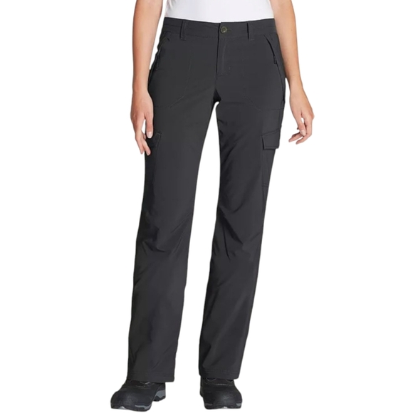 Eddie Bauer Polar Fleece Plaid Lined Pants Gray Straight Leg Petite 14P - Picture 2 of 9